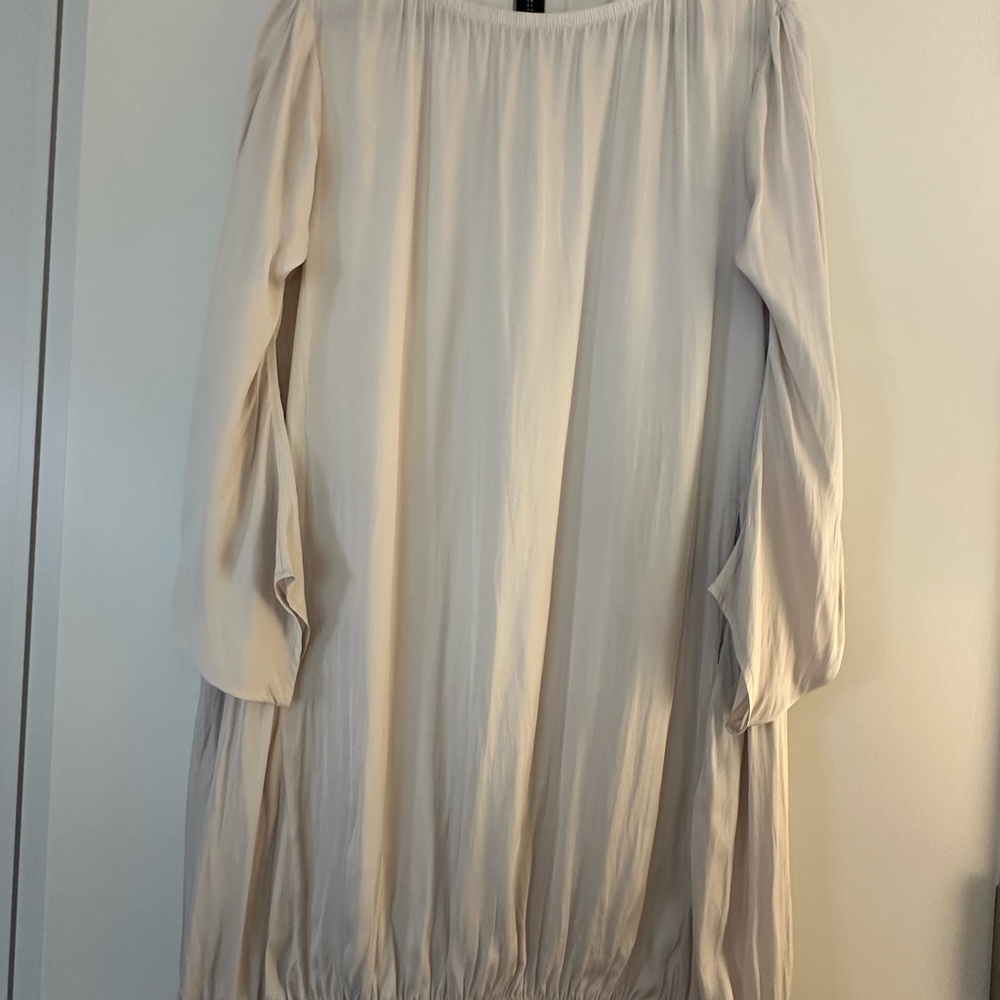 Zero + Maria Cornejo Cream Long Sleeve Dress